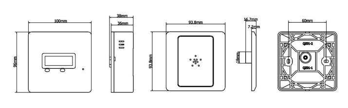 圖 2 探測器安裝尺寸及安裝孔位示意圖 圖 2 探測器安裝尺寸及安裝孔位示意圖