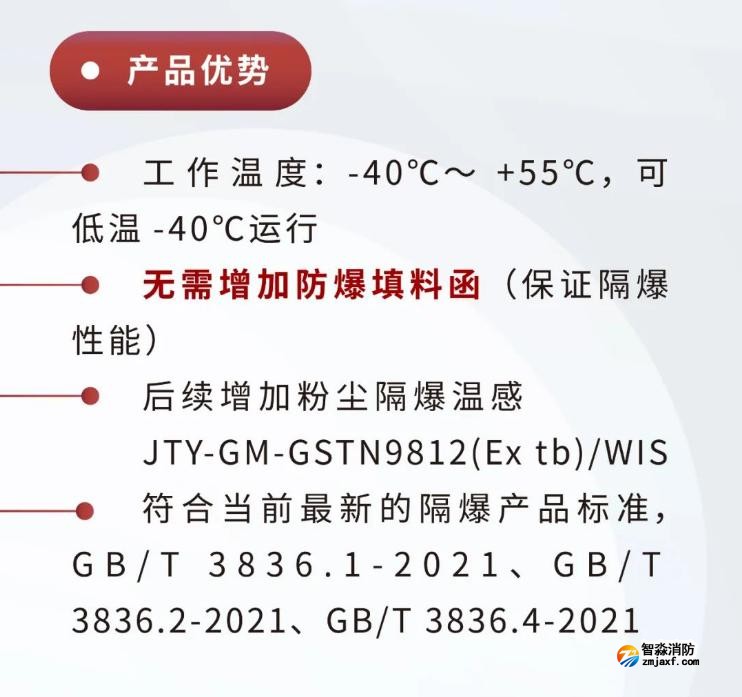 JTY-GM-GSTN9811(Ex)/WIS、GSTN9812(Ex)/WIS海灣隔爆煙感溫感產品優勢