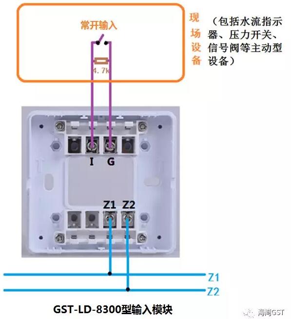8300模塊與具有無源常開觸點的現(xiàn)場設(shè)備接線方法: